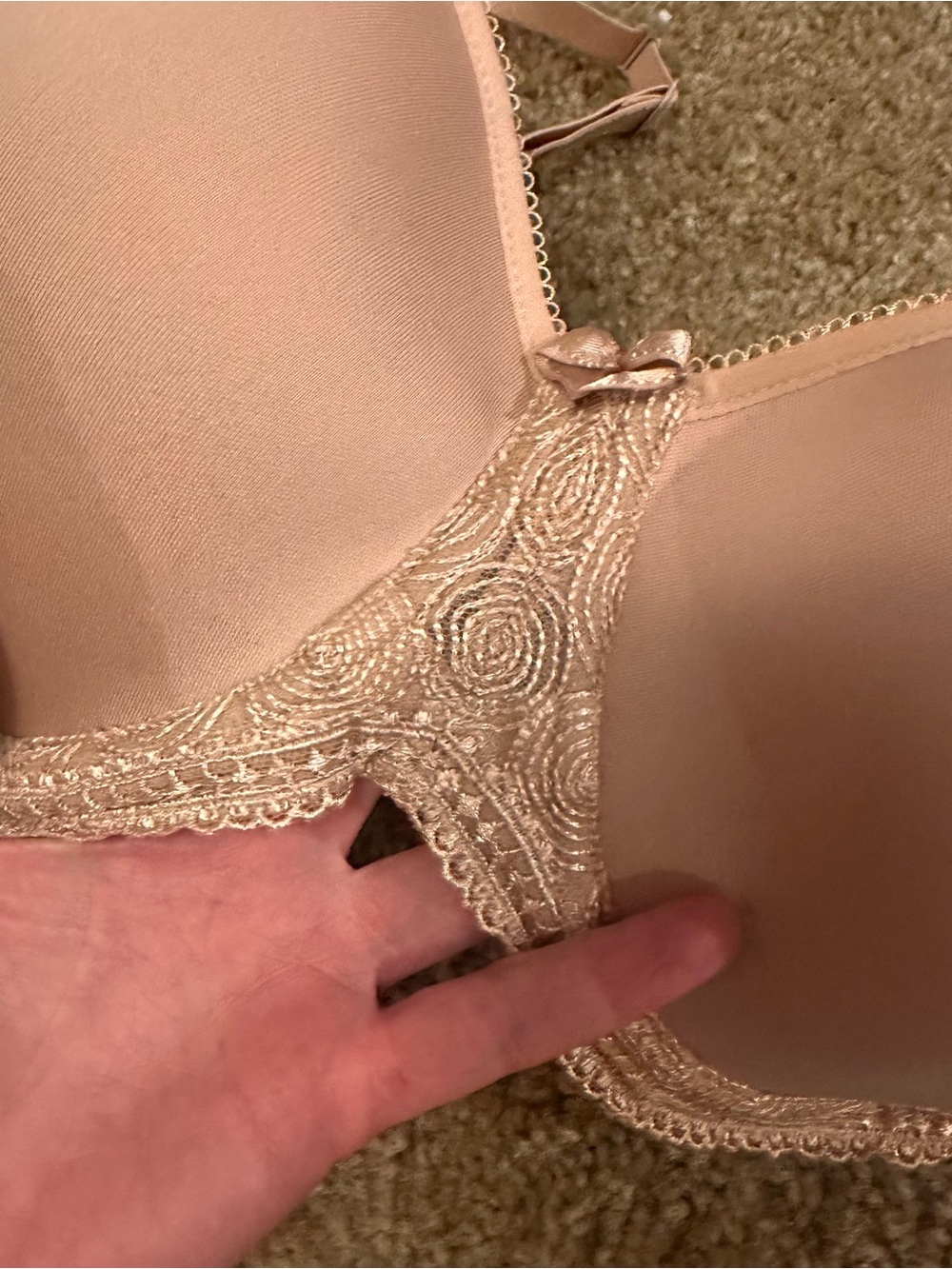 Panache Cari 7961 T-Shirt Bra 28GG UK Nude Beige Spacer Molded Underwire Lace - Picture 8 of 8